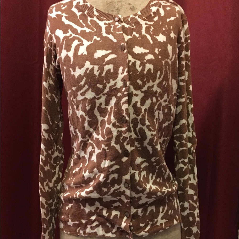 Merona Brown and white cardigan
